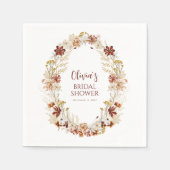 Serviette En Papier Boho Rustique Floral Bourgogne Fête des mariées pe (Devant)