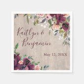 Serviette En Papier Boho Rustique Lumières Florales Mariage polyvalent (Devant)