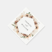 Serviette En Papier Boho rustique Neutre Nom Floral Napkins (Coin)