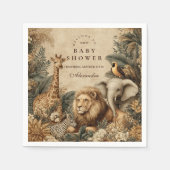 Serviette En Papier Boho Safari Animals Baby Shower (Devant)