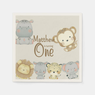 Serviette En Papier Boho Safari Anniversaire Napkins