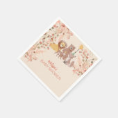 Serviette En Papier Boho Safari Blush Pampas Grass Personnaliser (Coin)