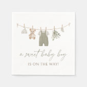 Serviette En Papier Boho Sage Green Boy Baby Clothes Baby Shower (Devant)
