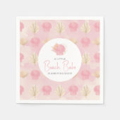 Serviette En Papier Boho Shell Baby shower Océan rose (Devant)
