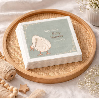 Serviette En Papier Boho Silly Goose Personalized Baby Shower Napkins
