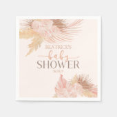 Serviette En Papier Boho Soft Rose Floral Baby shower (Devant)