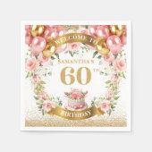 Serviette En Papier Boho sophistiqué 60e anniversaire serviettes Gold (Devant)