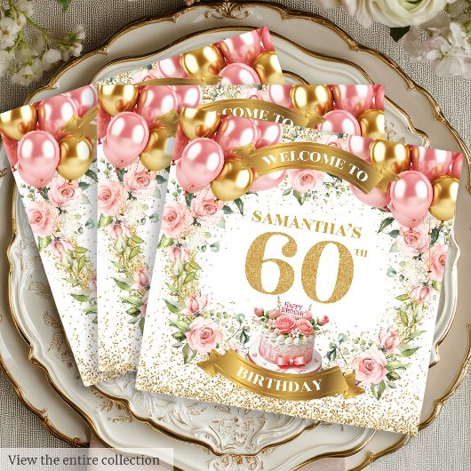 Serviette En Papier Boho sophistiqué 60e anniversaire serviettes Gold