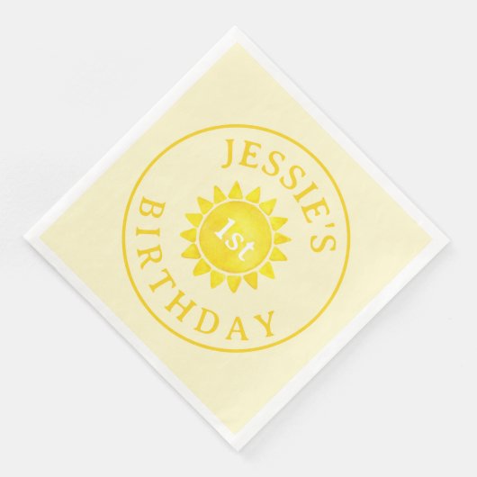 Serviette En Papier Boho Sunshine 1er Anniversaire Dîner serviettes - (Coin)