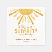 Serviette En Papier Boho Sunshine Baby shower jaune (Devant)
