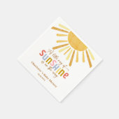 Serviette En Papier Boho Sunshine Baby shower jaune (Coin)
