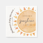 Serviette En Papier Boho Sunshine Jaune Baby shower Party Napkins (Devant)