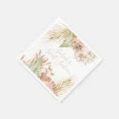 Serviette En Papier Boho Sweet 16 Fleurs séchées d'anniversaire (Coin)