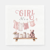 Serviette En Papier Boho Sweet C'est une fille Baby shower en tissu ro (Devant)
