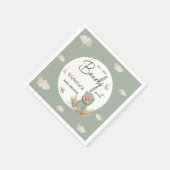 Serviette En Papier Boho Teddy Bear Baby shower vert neutre (Coin)