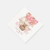 Serviette En Papier Boho Teddy Bear Girl Rose Bearly Wait Baby shower (Coin)