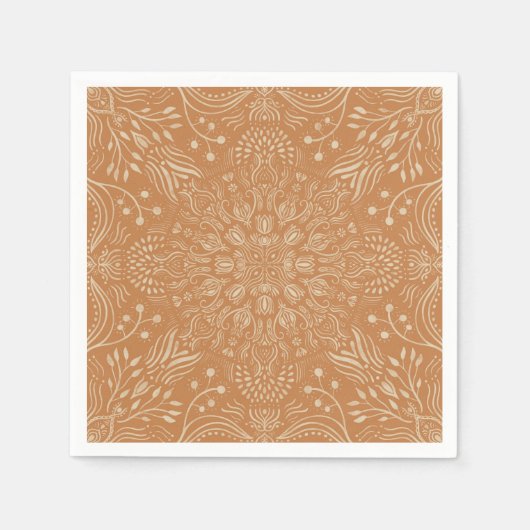 Serviette En Papier Boho Terra Cotta Carreaux marocains serviettes (Devant)