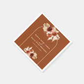 Serviette En Papier Boho Terracotta Arch Pampas Grass Mariage Floral (Coin)
