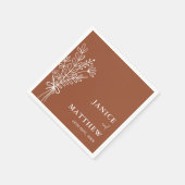 Serviette En Papier Boho Terracotta brûlé Orange Rustique Mariage (Coin)