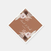 Serviette En Papier Boho Terracotta Fall Floral Mariage (Coin)