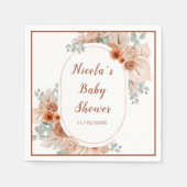 Serviette En Papier Boho Terracotta Pampas Baby shower en herbe (Devant)