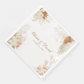 Serviette En Papier Boho Terracotta Pampas Grass Orchid Mariage (Coin)