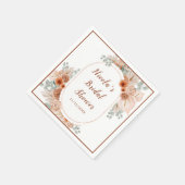 Serviette En Papier Boho Terracotta Pampas Herbe (Coin)