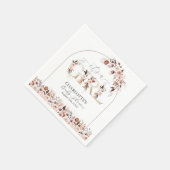 Serviette En Papier Boho Terracotta rose Floral Baby shower fille (Coin)