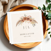 Serviette En Papier Boho Terracotta Rust Fall Floral Mariage