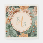 Serviette En Papier Boho Terracotta Sage Monogramme Mariage de automne (Devant)