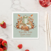 Serviette En Papier Boho Terracotta Sage Tea Party Diner vaisselle (En situation)
