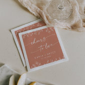 Serviette En Papier Boho Terracotta Wildflower Cheers to Love Wedding