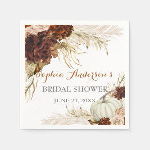 Serviette En Papier Boho Tombez Amoureux Flora Orange Brûlé Enterremen