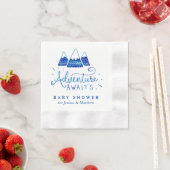 Serviette En Papier Boho Tribal Blue Adventure Baby shower Napkins (En situation)