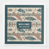 Serviette En Papier Boho Tribal Napkins Personalized Pastel Tableware (Devant)