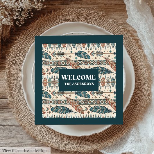 Serviette En Papier Boho Tribal Napkins Personalized Pastel Tableware