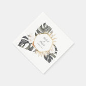 Serviette En Papier Boho Tropical Floral Beach Mariage (Coin)