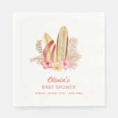 Serviette En Papier Boho Tropical Flower SurfIng Baby shower (Devant)
