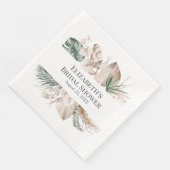 Serviette En Papier Boho Tropical Orchid et Papier Monstera Napkin (Coin)