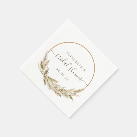 Serviette En Papier Boho Tropical Pampas Grass Fête des mariées (Coin)