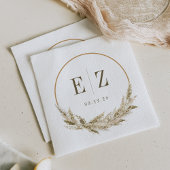 Serviette En Papier Boho Tropical Pampas Grass Mariage