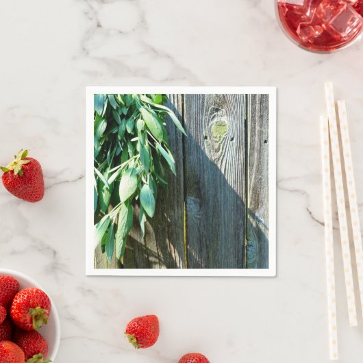 Serviette En Papier Boho verdoyant rustique Barn-wood (En situation)