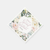 Serviette En Papier Boho Vert Floral Frame Sweet 16 (Coin)