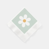 Serviette En Papier Boho vert marguerite rétro (Coin)