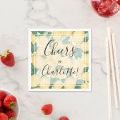 Serviette En Papier Boho Watercolor Lemons and Greenergie Party (En situation)