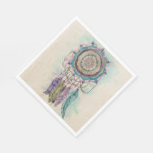 Serviette En Papier Boho Watercolor Mandala Dreamcatcher (Coin)