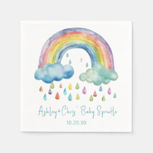 Serviette En Papier Boho Watercolor Rainbow Baby Sprinkle