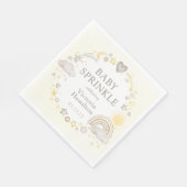 Serviette En Papier Boho Watercolor Rainbow Baby Sprinkle (Coin)