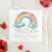 Serviette En Papier Boho Watercolor Rainbow Baby Sprinkle (En situation)
