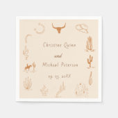Serviette En Papier Boho Western Cowboy Mariage d'illustration (Devant)